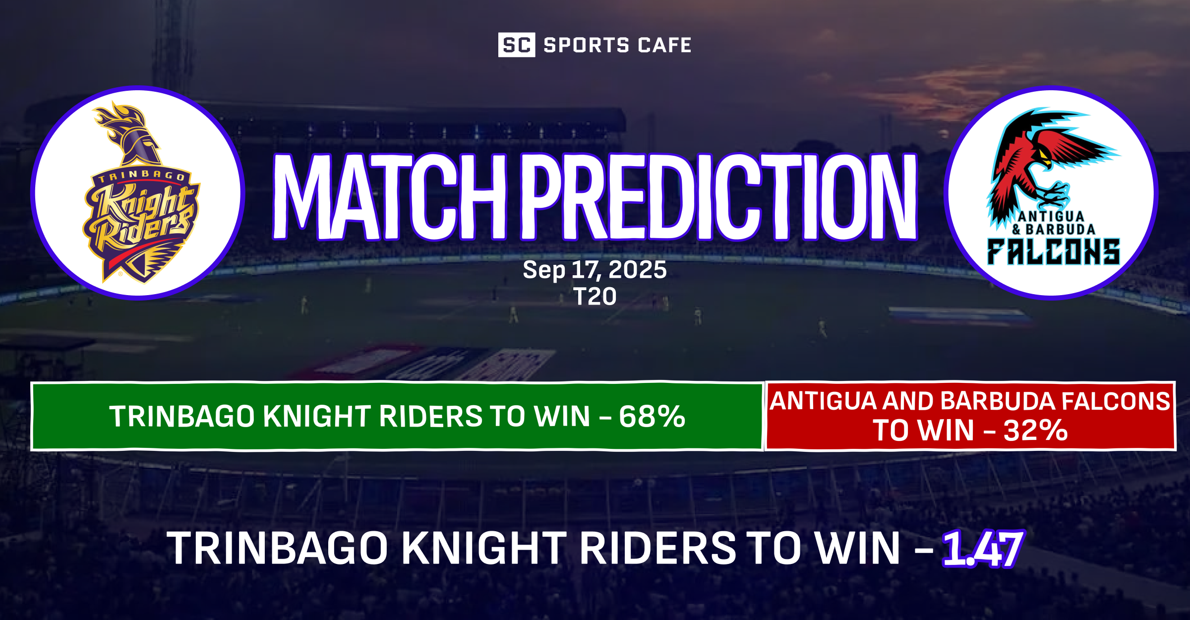 Trinbago Knight Riders vs Antigua and Barbuda Falcons Match Prediction